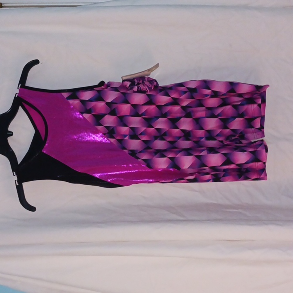 Dankskin Now Print Keyhole Back Biketard size XXL 18 NWT